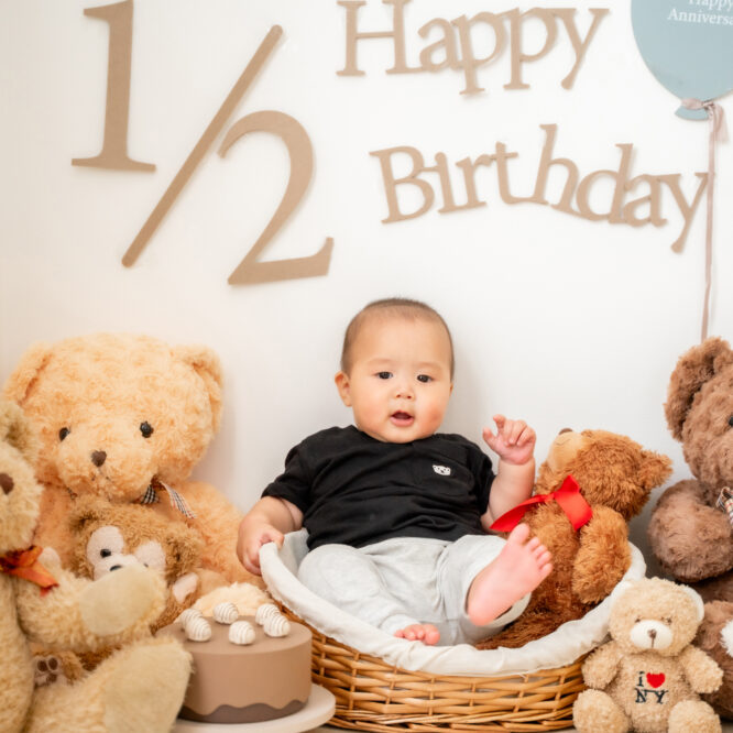 都内ご自宅でハーフバースデイ撮影