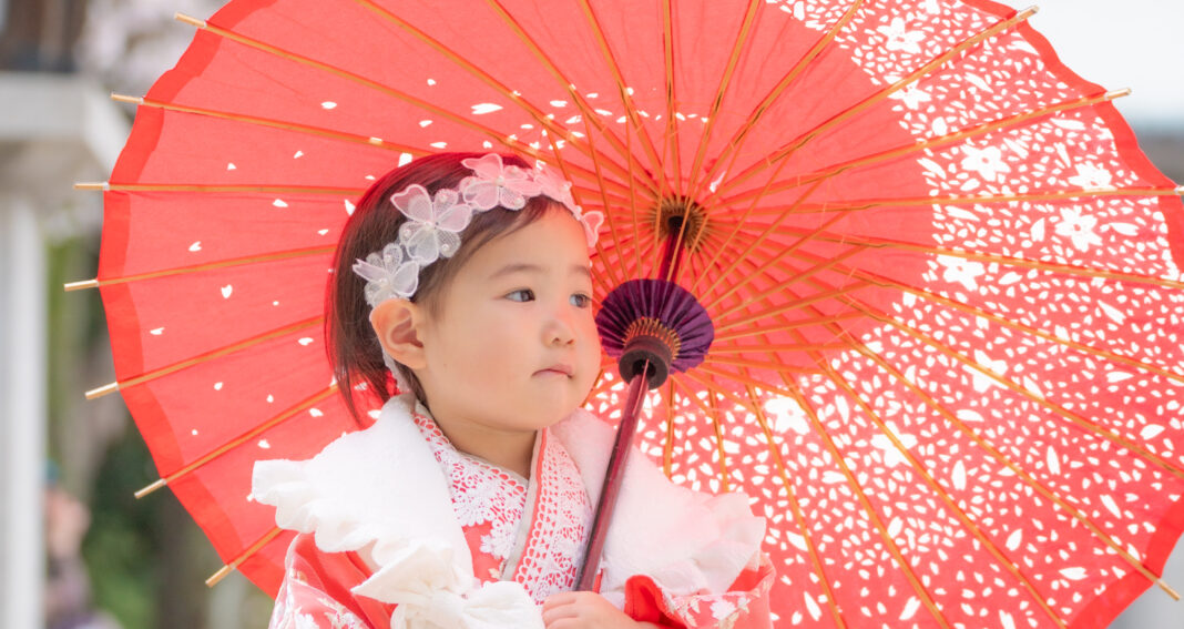 都内で桜×七五三撮影