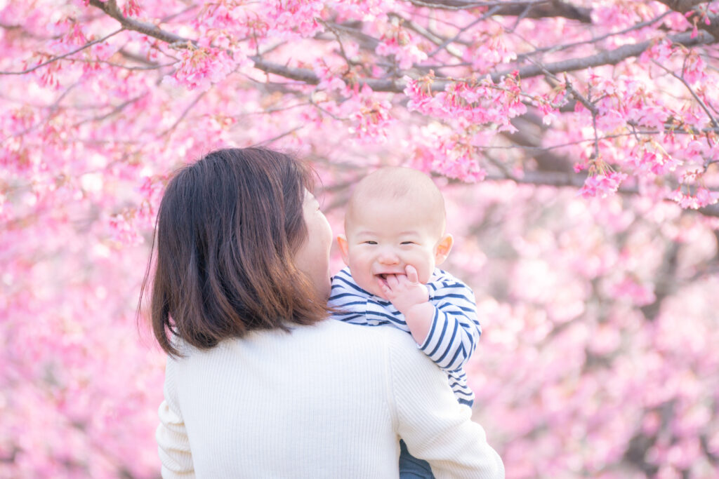 東京都内出張撮影/プロカメラマン日浦香織くまちゃんカメラ | kumachancamera　家族写真/プロフィール写真/マタニティフォト/ニューボーンフォト/七五三/お誕生日撮影 ママを主役にする写真撮影 | 都内の公園で桜撮影